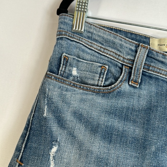 Pilcro and the Letterpress Light Blue Lightly Distressed Skinny Jeans - Picture 3 of 9